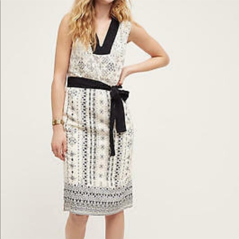 Anthropologie Black and White Patterned Dress